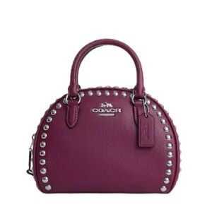NWT Coach Sydney berry purple Studded rivet leather Women's Bag